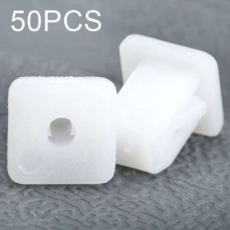 50pcs White Car Clips Square Fasteners Retainer for Fender Bumper Door Trim