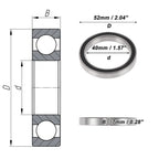 Deep Groove Ball Bearing 6808DD for Scooter Skateboard Wheel (40x52x7mm)