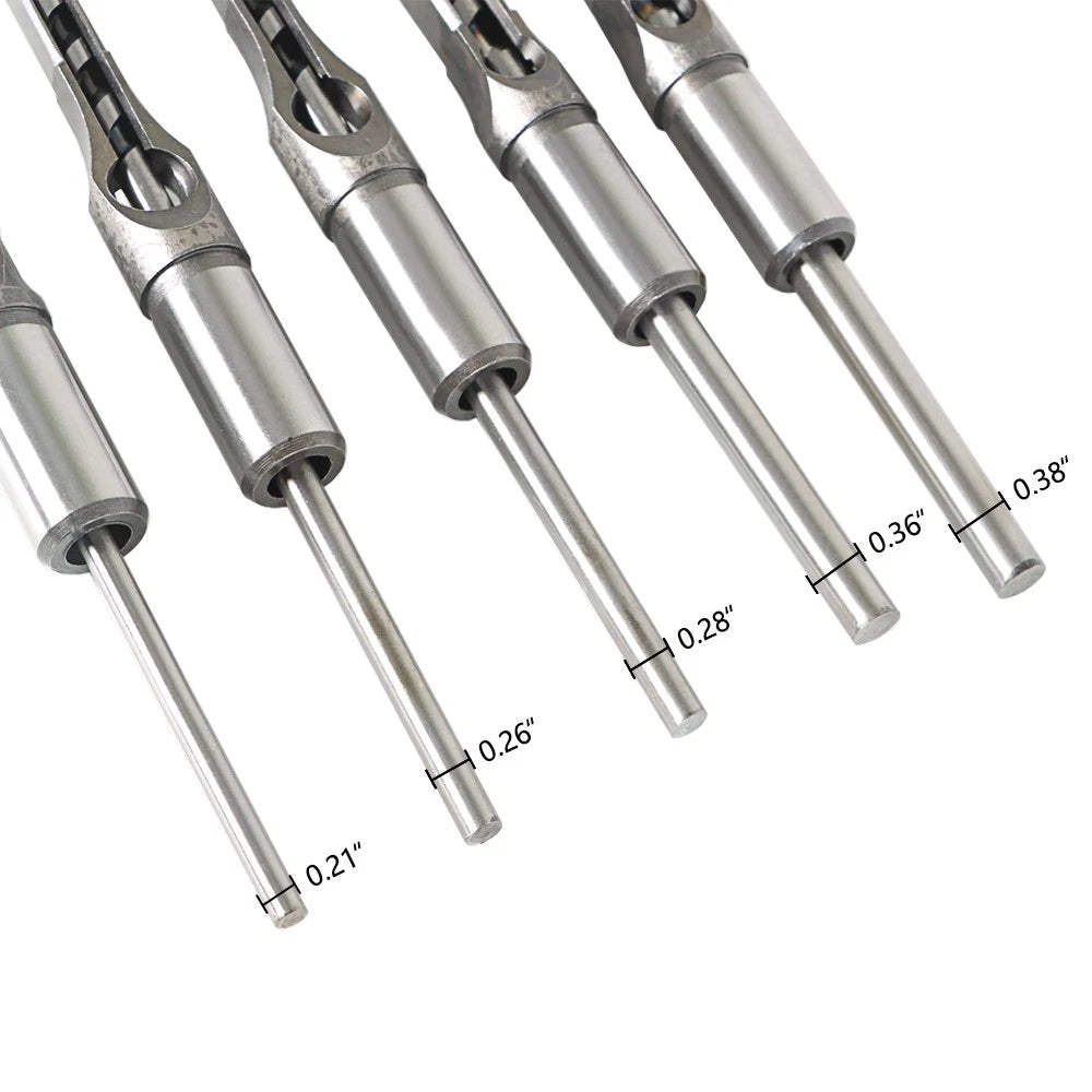 Mortise Bit Set for Woodworking (7 Pack)