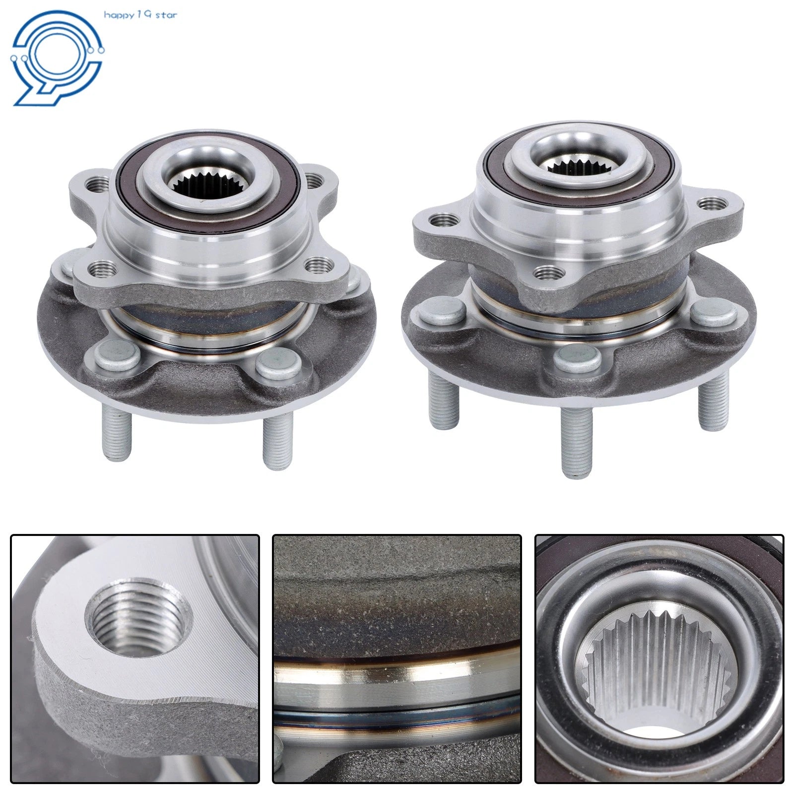 2 Front Rear Wheel Hub Bearings for Ford Fusion (2013–2020) Lincoln MKZ (2013–2016)