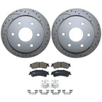 Rear Brake Kit with Drilled 325mm Disc Rotors & TRW Pro Ceramic Pads for Chevrolet GMC