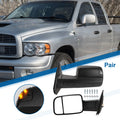 Tow Mirrors for Dodge Ram 2500 3500 (2003–2009) Puddle Lamp Black 1 Pair