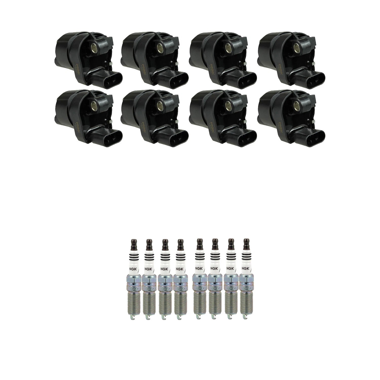 Set of 8 NGK Ignition Coils & Iridium IX Spark Plugs for Suburban 3500HD (2019)