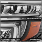 LED Headlight Assembly for GMC Acadia (2020–2023) - Left Side, Black, Amber