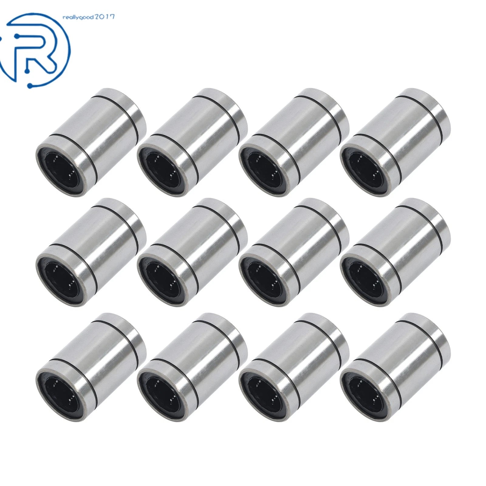 12Pcs LM25UU Linear Ball Bearings for Various Applications (40mm OD, 25mm Bore)