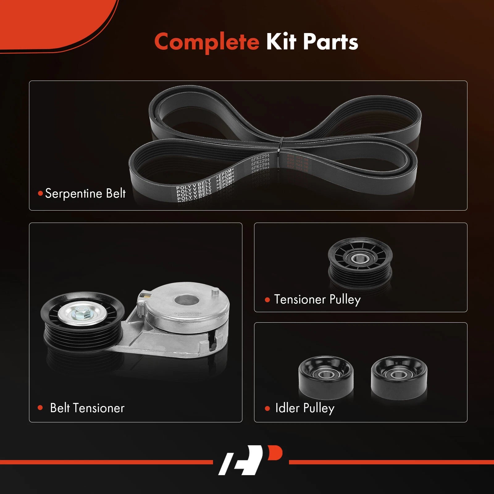 Serpentine Belt Drive Component Kit for Chevy Equinox (2006-2009)