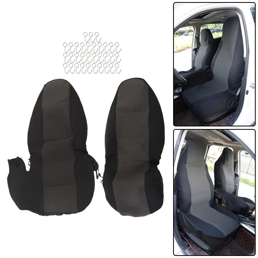 Set of 2 Front Seat Covers for Ford Ranger (1998–2003) Black/Charcoal