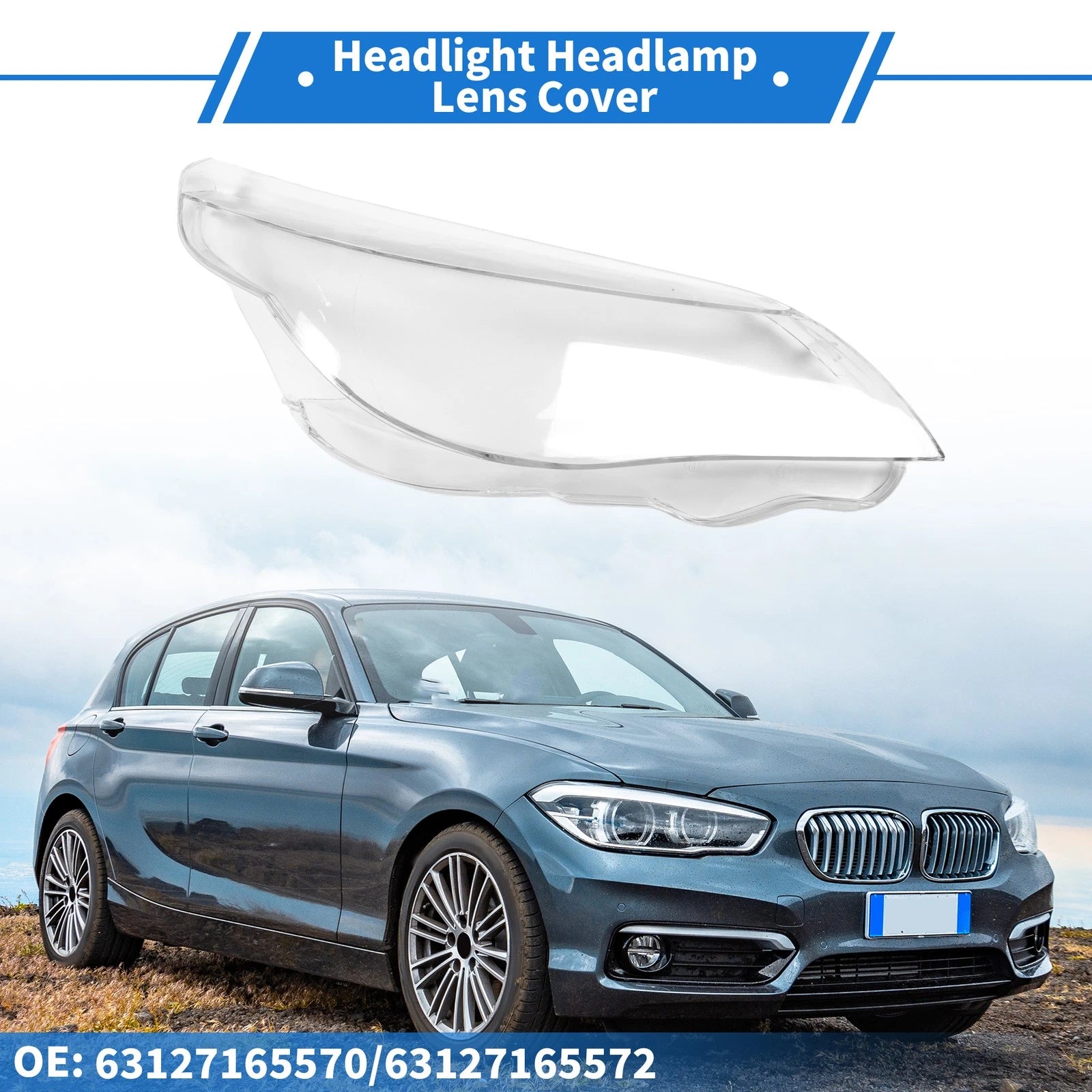 1 Pc Headlight Lens Cover for BMW 5 Series E60 (2005–2010) No. 63127165572