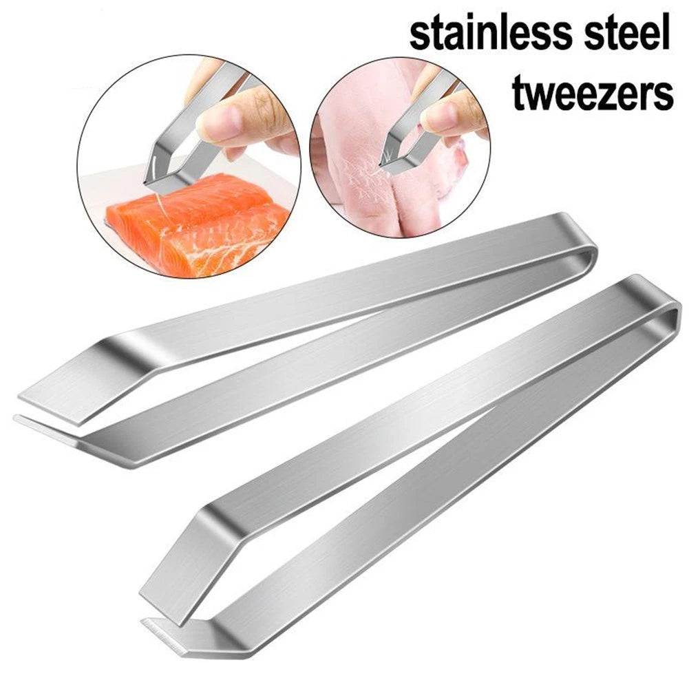 Fish Bone Tweezers for Seafood Plucking Tools (Stainless Steel)