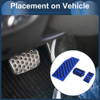 3 Pcs Automatic Foot Accelerator Pedal Covers for Ford Edge (2023) Blue