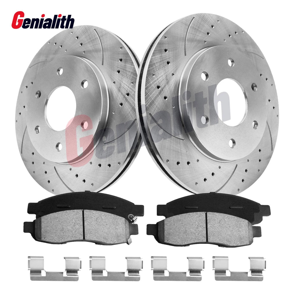 Front Drilled Disc Rotors & Brake Pads for Nissan Titan, Pathfinder, Infiniti QX56 (2004–2015)