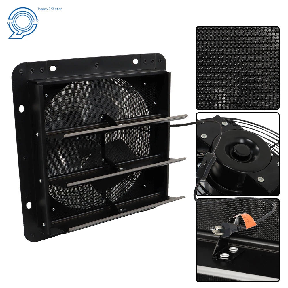 10" Wall Mounted Exhaust Fan with Insect Mesh for Home (Low Noise)
