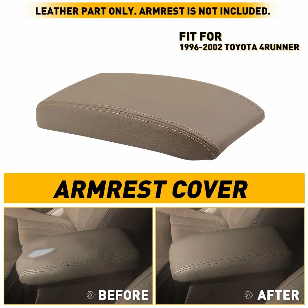 Center Console Lid Armrest Cover Trim Leather Tan for Toyota 4Runner (1996–2002)