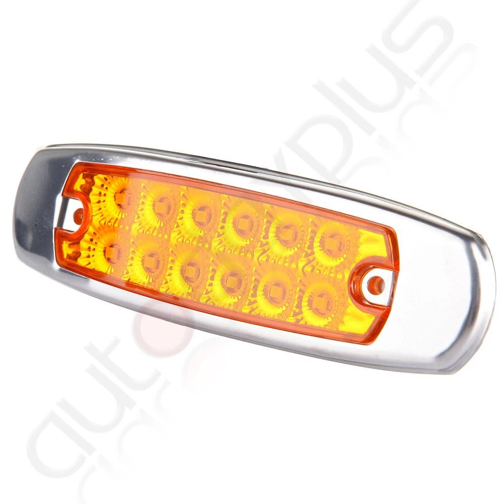 Set of 5 Amber LED Turn Signal Marker Lights for Trailer