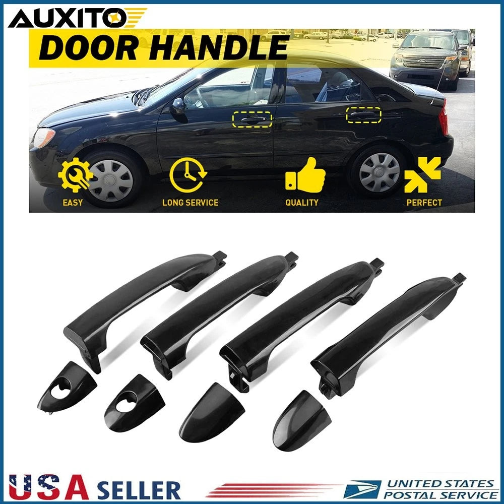 Set of 4 Exterior Black Door Handles for Kia Spectra5 (2005–2009)
