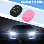 2X Smart Key Fob Cover for Honda Accord Civic CR-V Pilot (Black Pink)