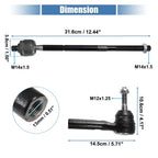 4 x Auto Front Inner Outer Tie Rod End Links Suspension for Dodge Caravan