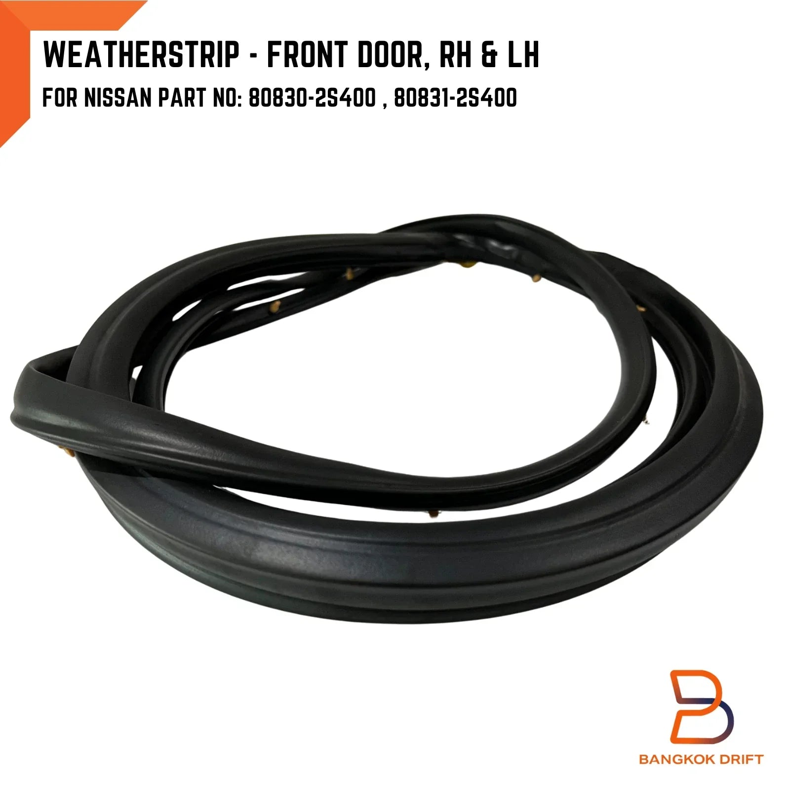 LH RH Front Door Weatherstrip Rubber Seal for Nissan Navara D22 (98-04)