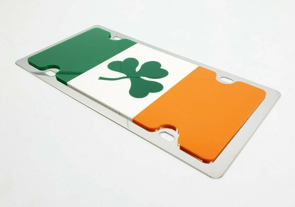 Irish Flag Vanity License Plate Premium Stainless Steel for Car Truck (All)