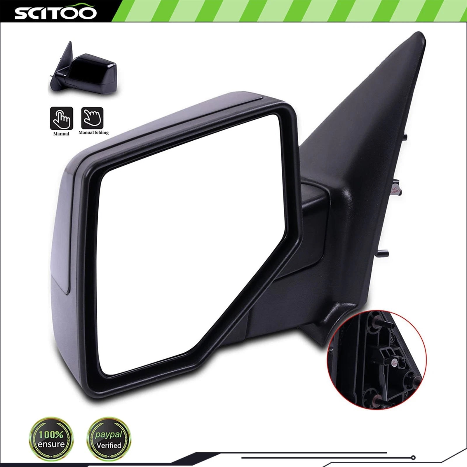 Manual Textured Mirror for Ford Ranger (2006–2011) LH Driver Side View