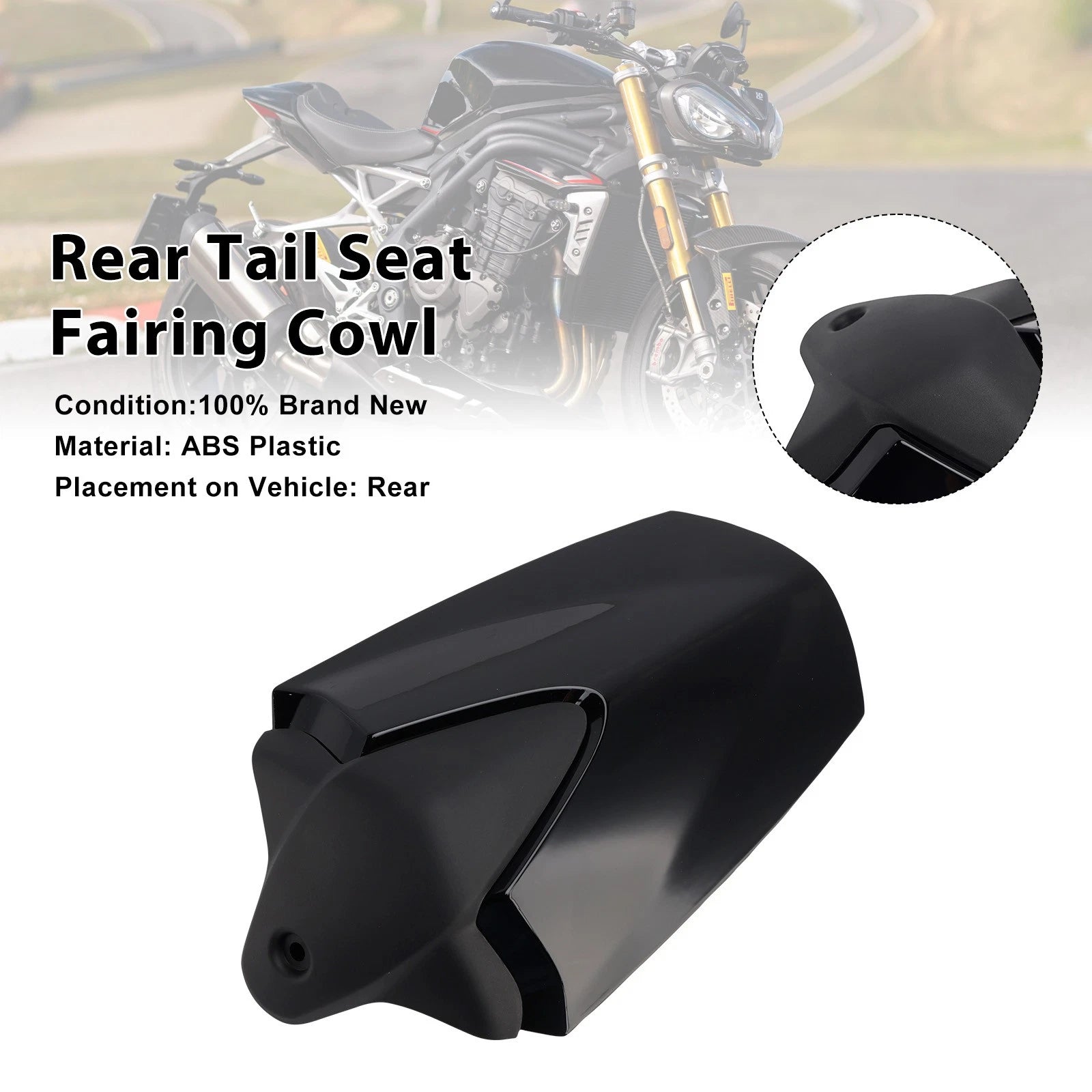 Rear Tail Seat Fairing Cowl Cover for Speed Triple 1200 RS (2021–2024) Black