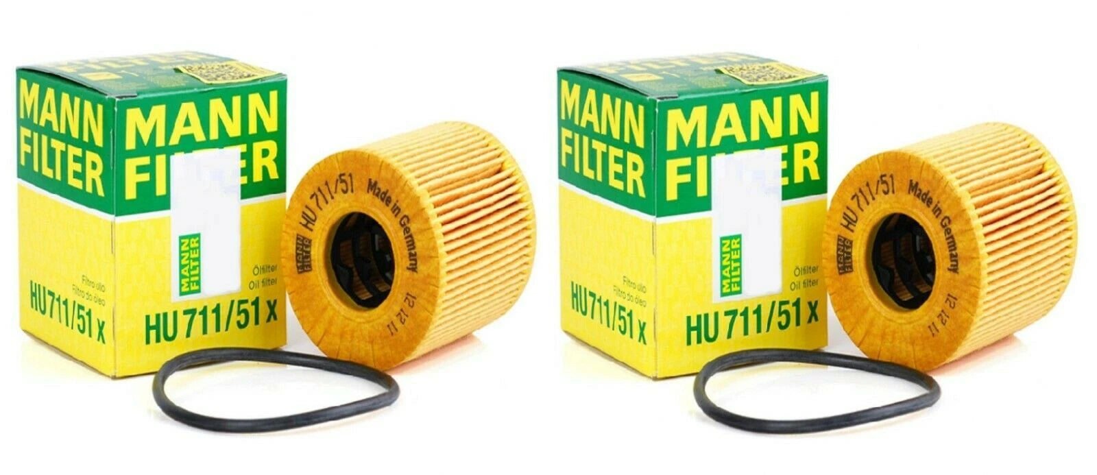 Set of 2 Oil Filters Mann HU71151X for Mini Cooper R55 R56 R57 R58 (2007–2015)