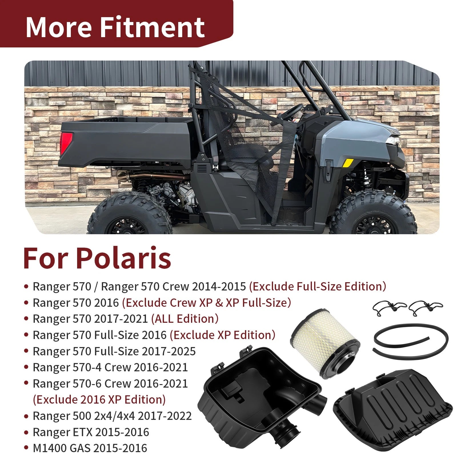 Air Box Cover + Filter Element for Polaris Ranger 570 Crew (2014–2025)