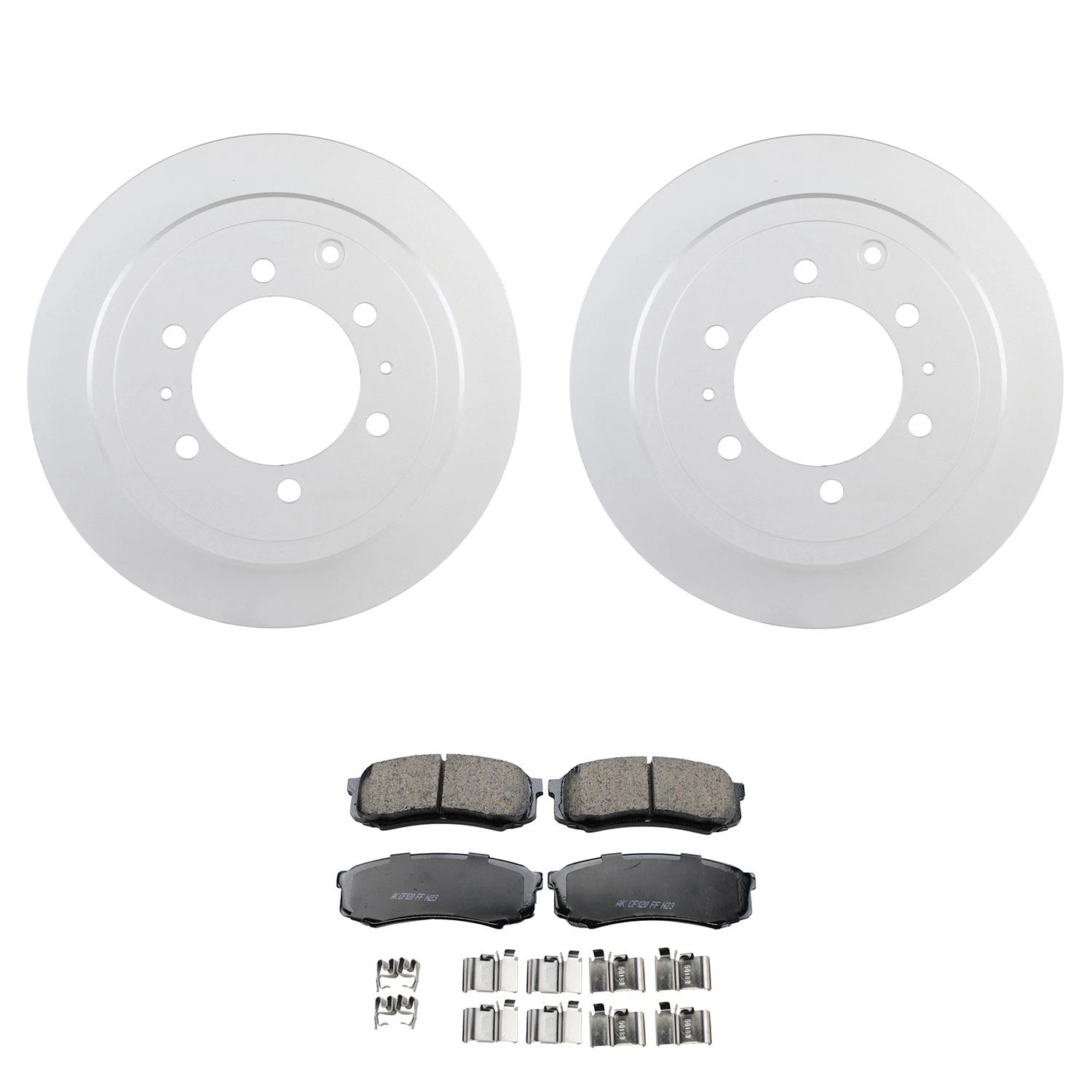 Set of 4 Bosch QuietCast Rear Rotors & Akebono ProACT Pads for Land Cruiser