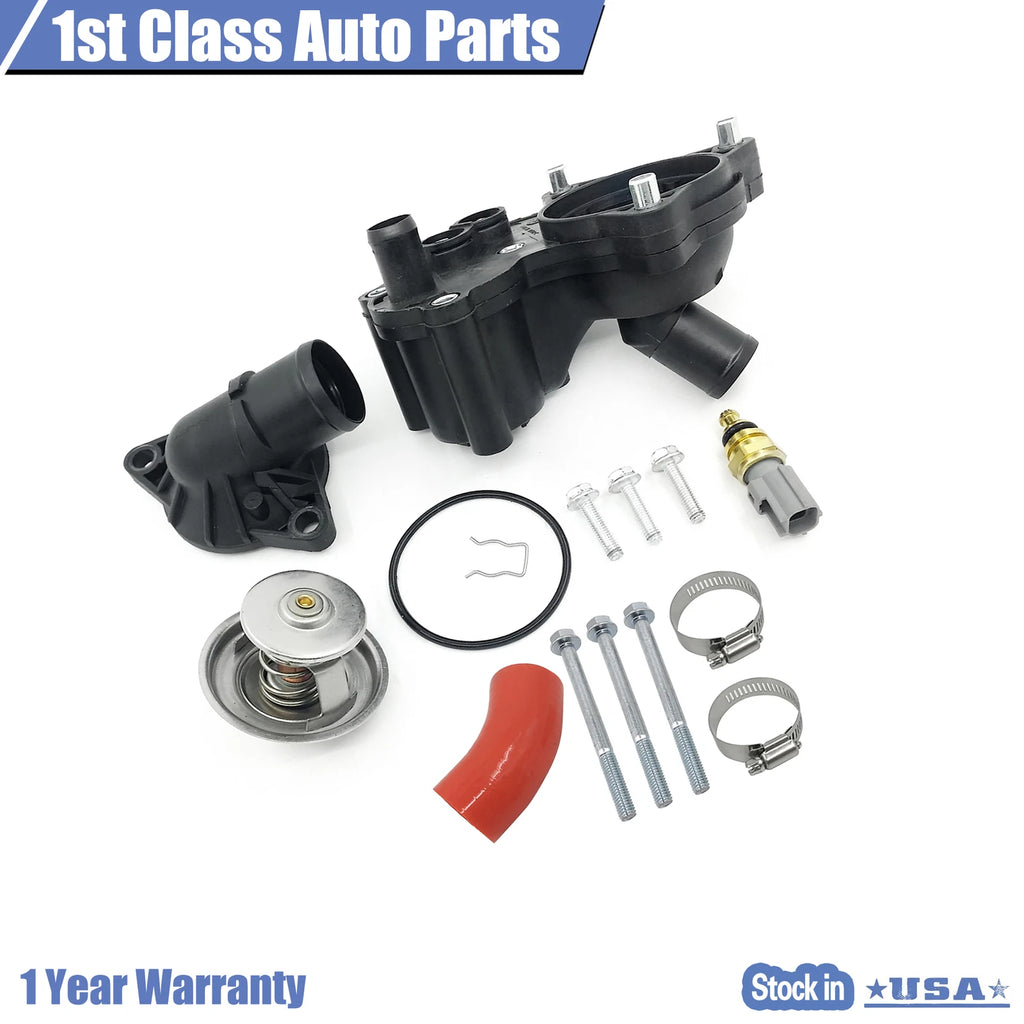 Thermostat Assembly with Bypass Hose Clamp Kit for Ford Explorer (2001-2011)