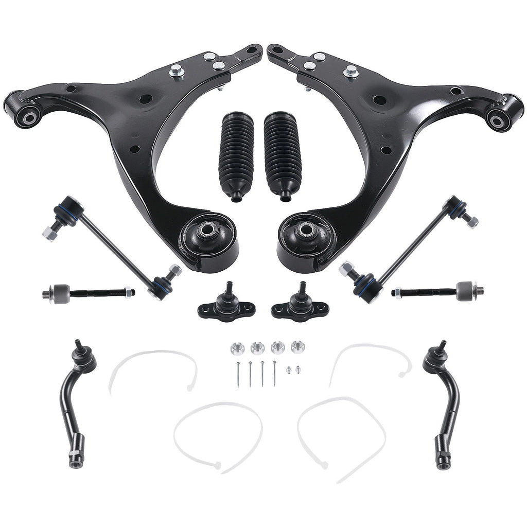 12pc Front Lower Control Arm Tie Rod Kit for 2007-2011 2012 Hyundai Elantra 2.0L
