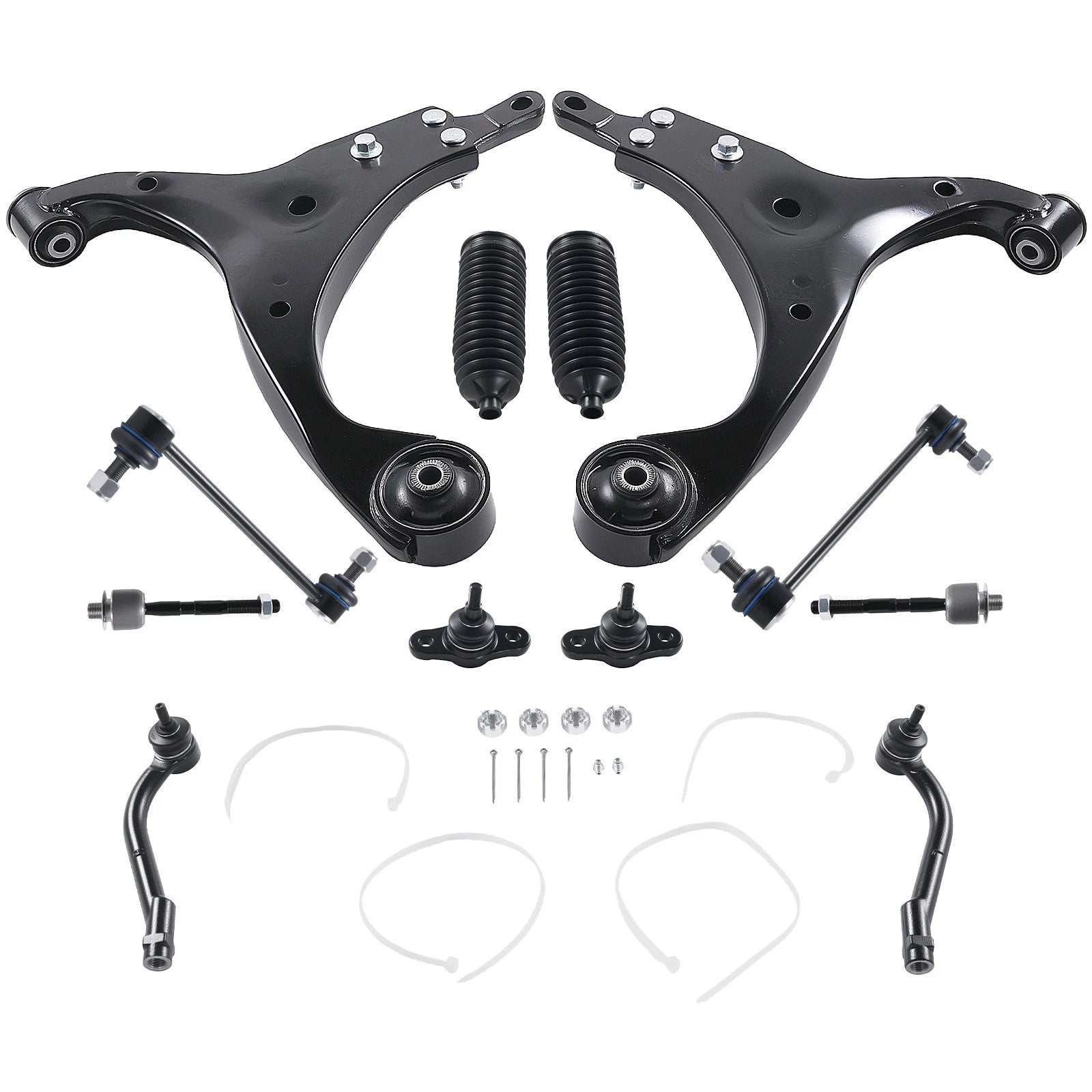 12pc Front Lower Control Arm Tie Rod Kit for 2007-2011 2012 Hyundai Elantra 2.0L
