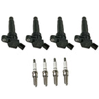 Set of 4 Ignition Coils & Spark Plugs for Kia Optima (2011–2015) Turbo