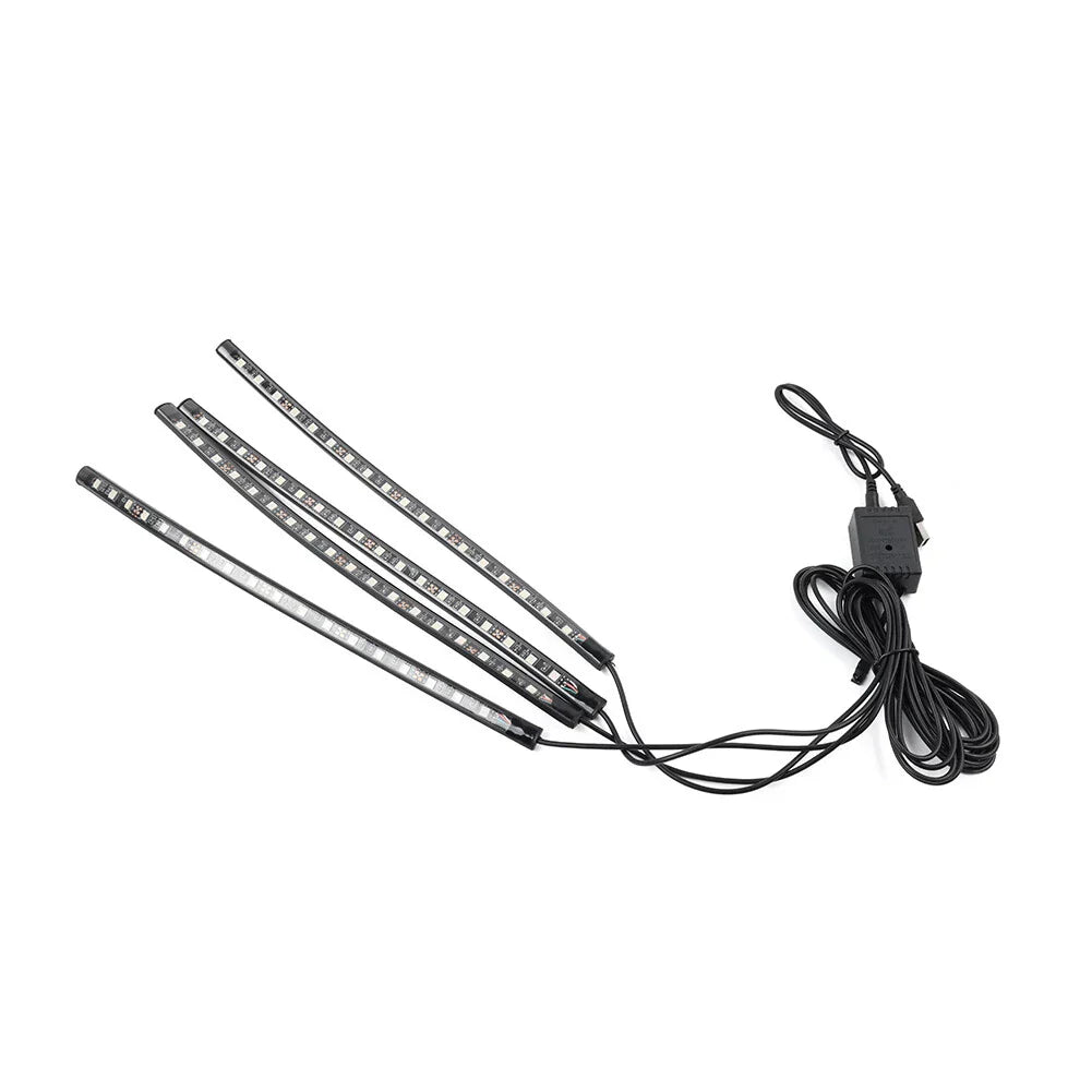 72 LED RGB Remote Control Decorative Foot Lamp for Car (No specific years)