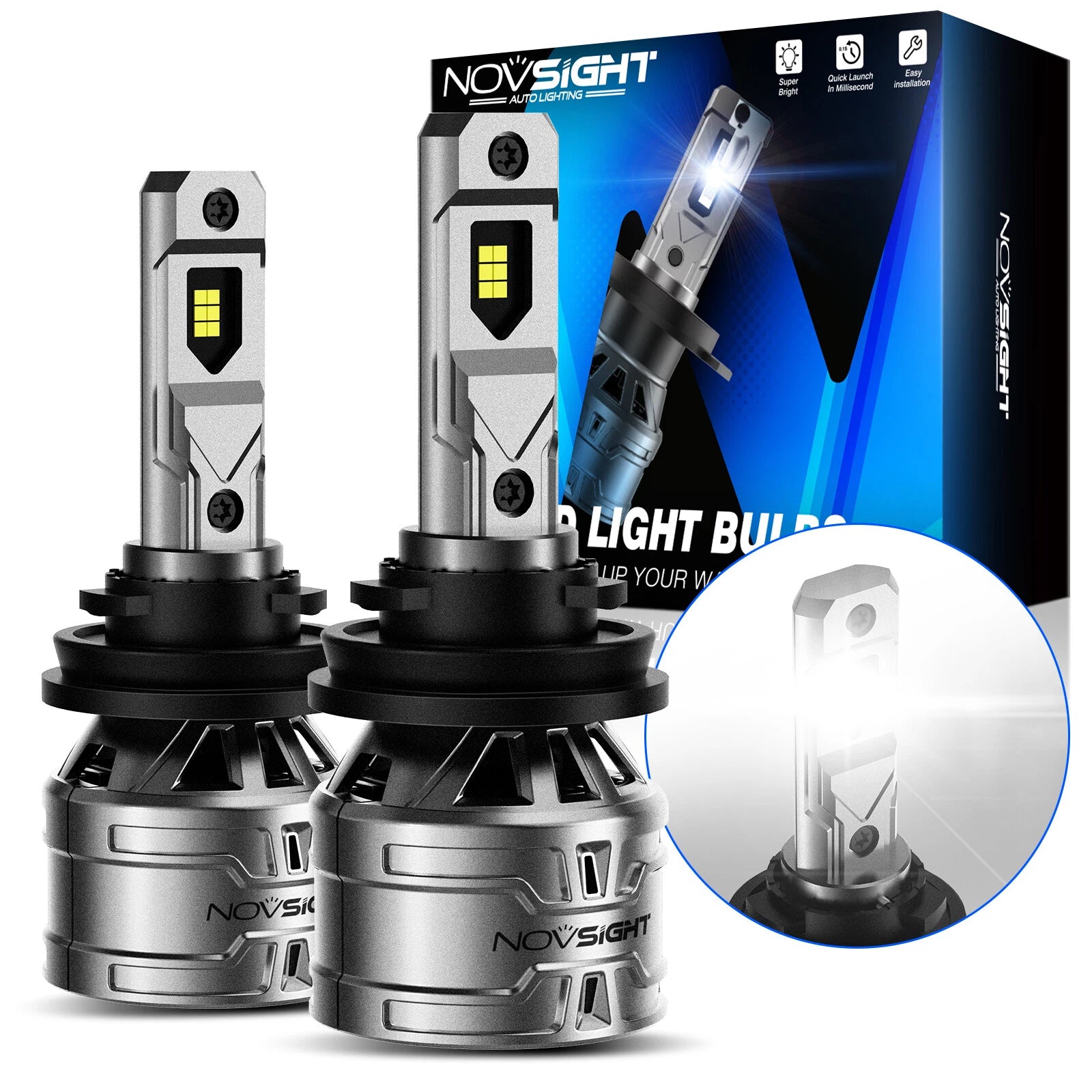 H11 H8 H9 LED Headlight Bulb Conversion Kit for High Low Beam (6500K, 60W)