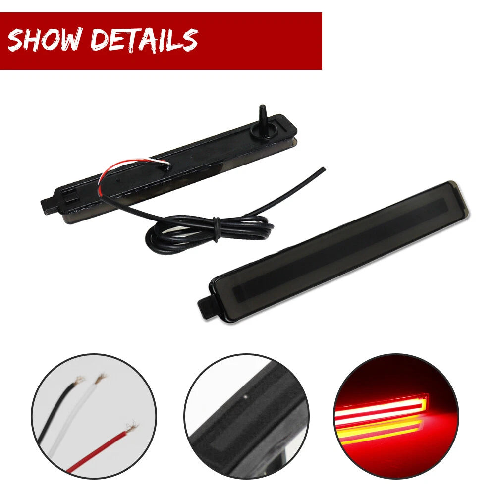 Smoked Lens Red LED Rear Bumper Reflectors for Saturn Vue (2002–2007)