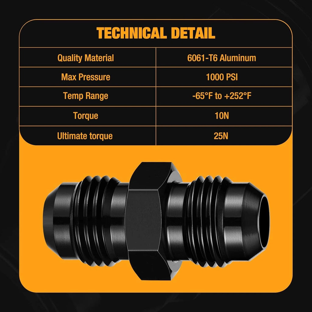 2-Piece 8AN Male Flare Adapter for Auto Replacement Parts