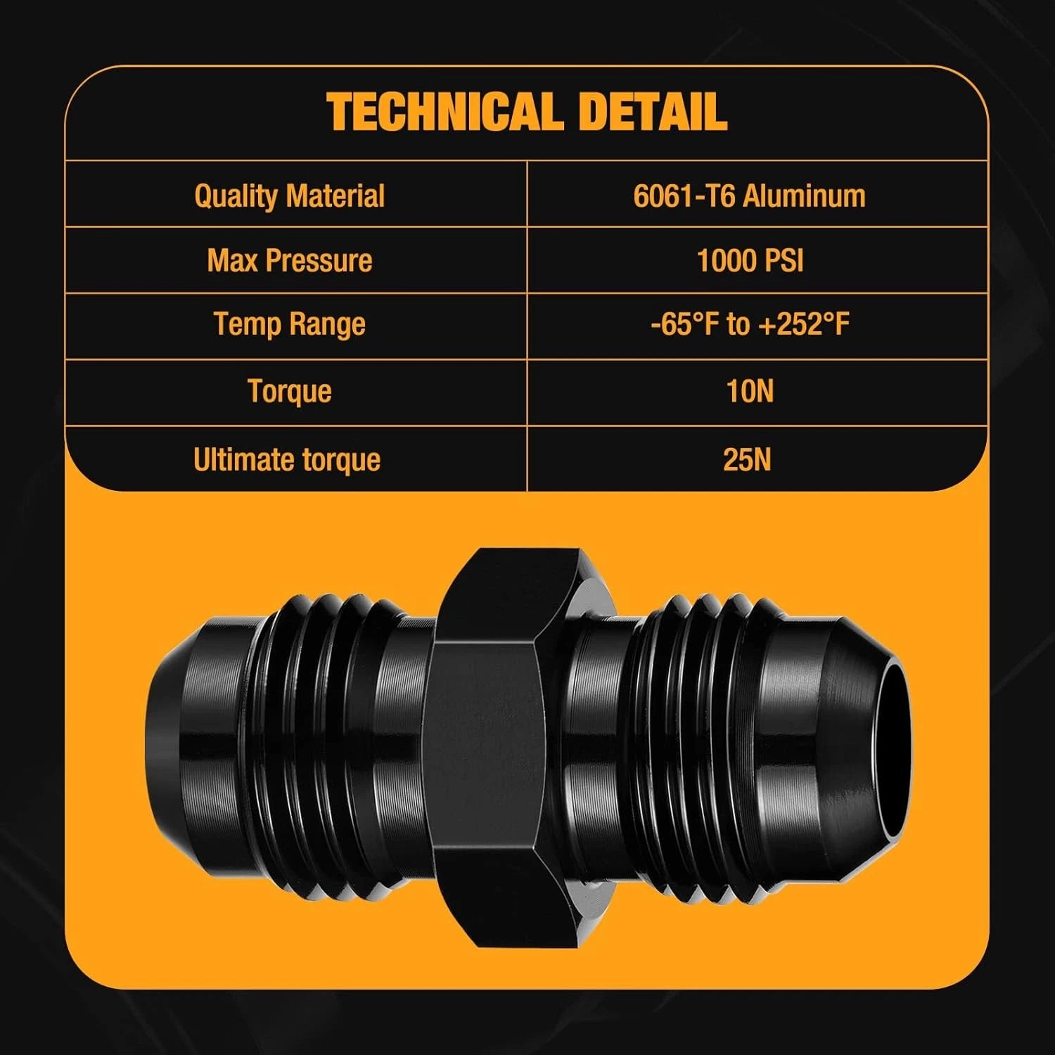 2-Piece 8AN Male Flare Adapter for Auto Replacement Parts