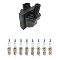 Set of 8 Hitachi Ignition Coils & Bosch Platinum Spark Plugs for Corvette Firebird (V8)