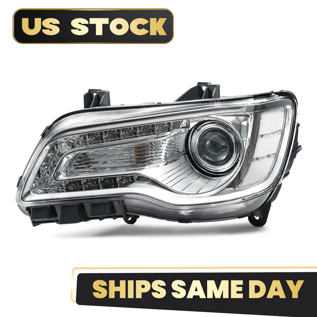 Chrome HID Headlight for Chrysler 300 (2017–2022) Left Driver Side