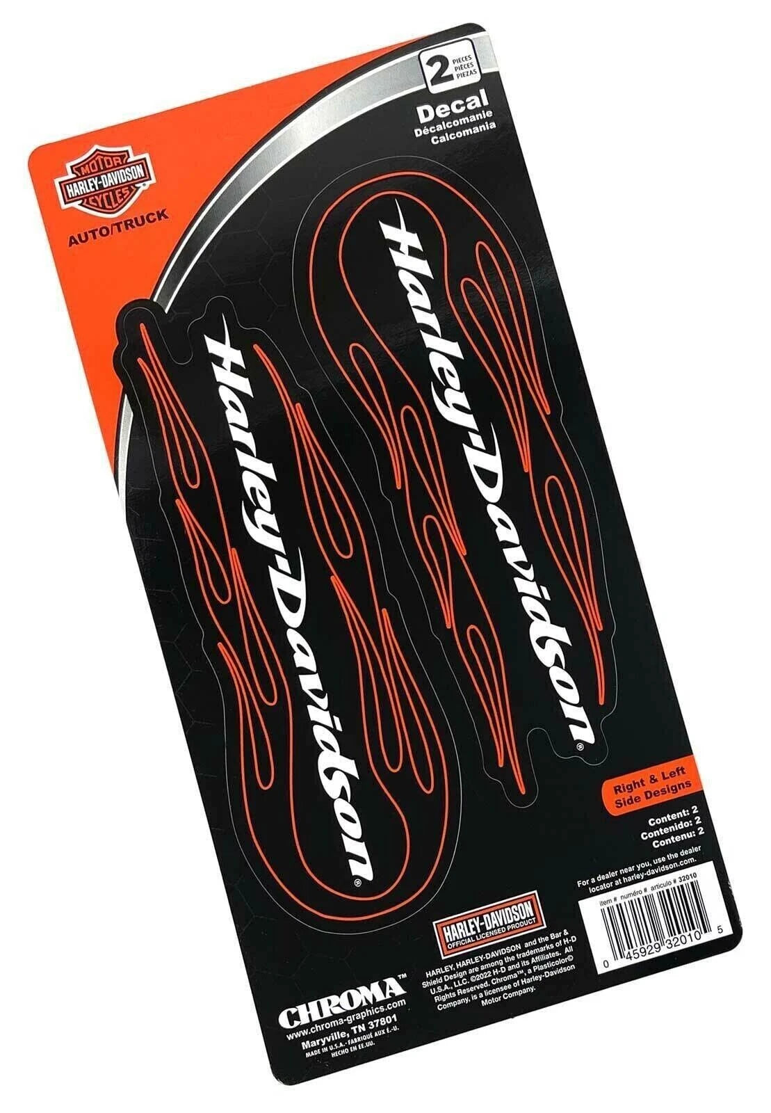 2X Decal Kit for Harley-Davidson (32010) - Red Tribal Flames 2" x 8"