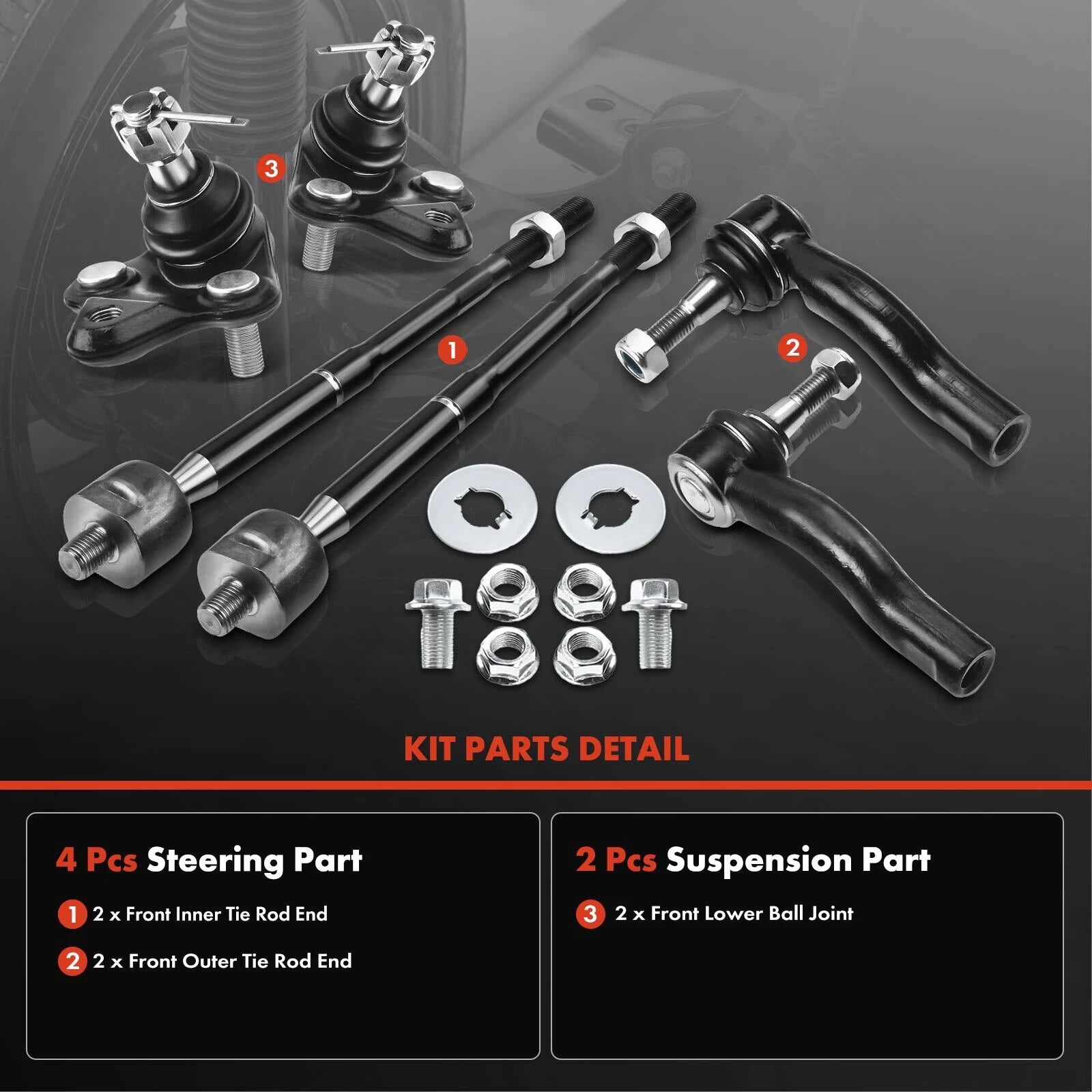 Front Tie Rod Ball Joint for Toyota Celica (2000-2005) 1.8L Hatchback