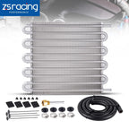 10 Rows Aluminum Remote Transmission Oil Cooler Radiator Kit