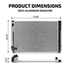 Replacement Aluminum Radiator for Toyota Sienna 2005–2006 CU2925