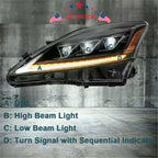 Pair LED Projector Headlights for Lexus IS 350 IS 250 (2006–2012)