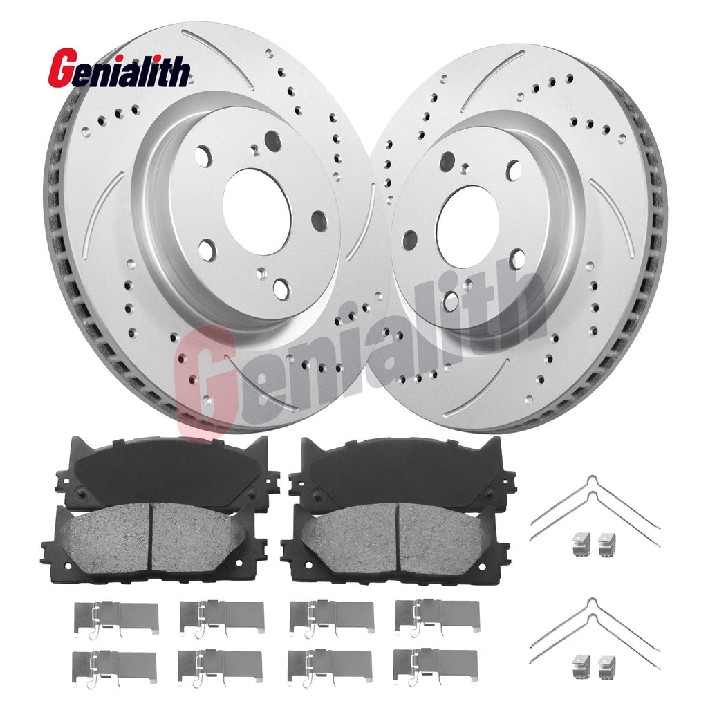 Front Drilled Brake Rotors and Pads Kit for Toyota Camry Avalon (2007–2018)