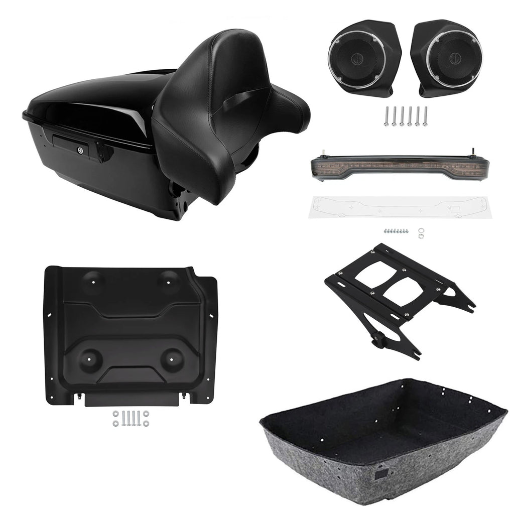 Trunk Backrest Mount Light Speakers Plate for Harley Street Glide (2014–2026)