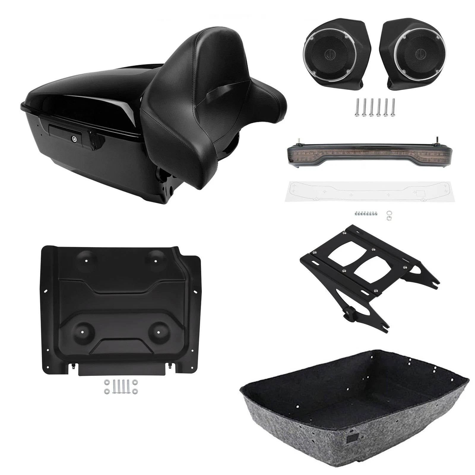 Trunk Backrest Mount Light Speakers Plate for Harley Street Glide (2014–2026)