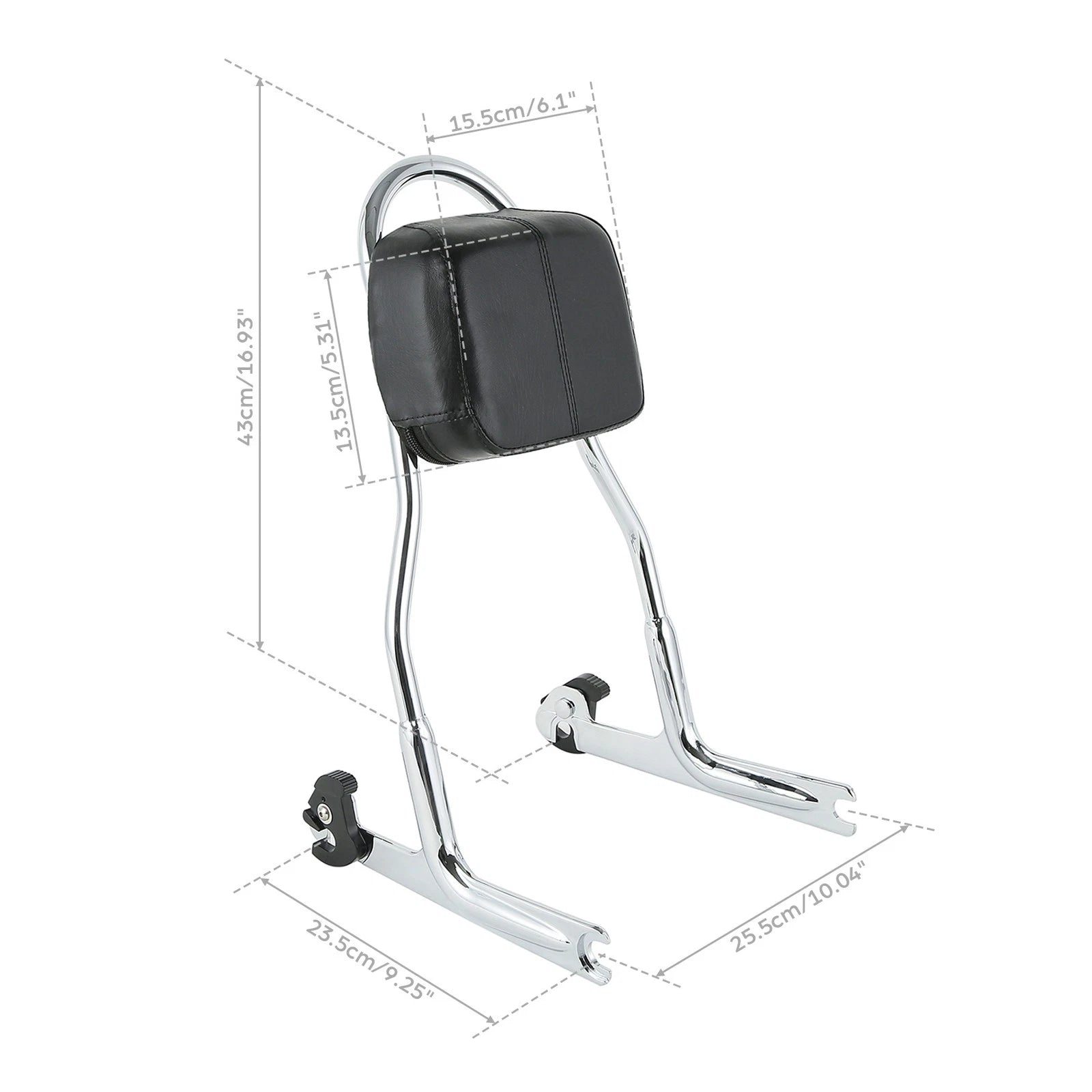 Chrome Detachable Sissy Bar Backrest for Harley Heritage Softail (2000–2023)