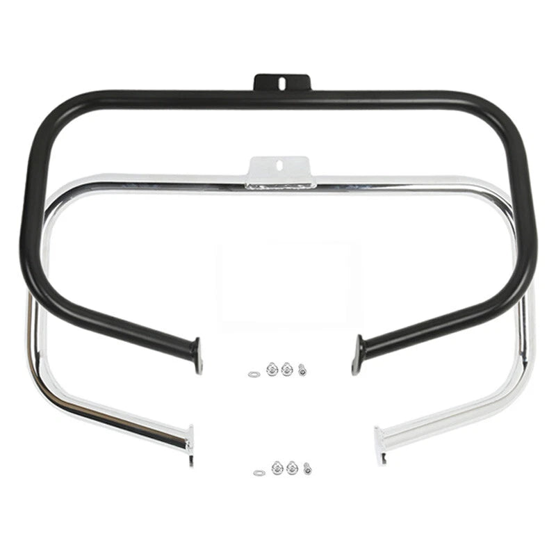 Chrome/Black Engine Guard Crash Bar for Harley Softail Fat Boy (2000–2017)