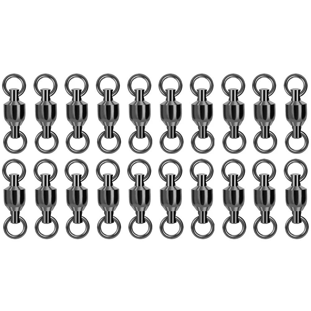 20 Pack Split Rings for Sea Fishing - Stainless Steel Bearings